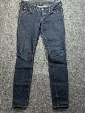 Express Jeans Womens 6 Skinny Dark Wash Cotton Stretch Pockets Logo